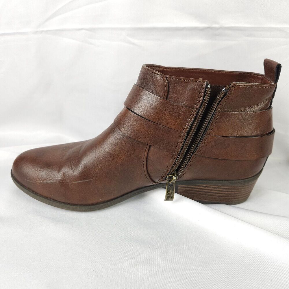Lauren Blakwell Penelope Side Zip Booties Brown Womens US 8 - Picture 8 of 10